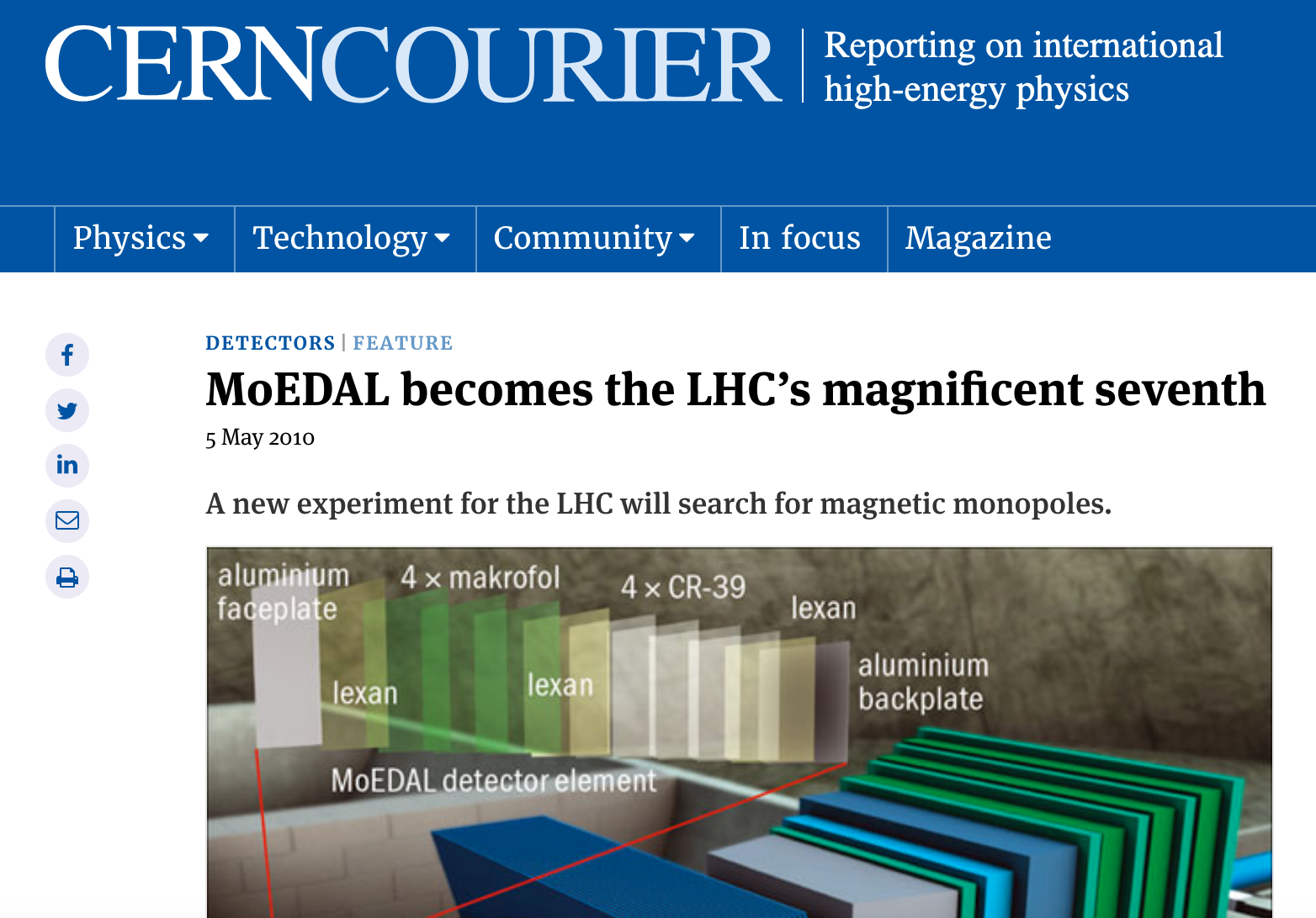 MoEDAL becomes the LHC's 7th experimet