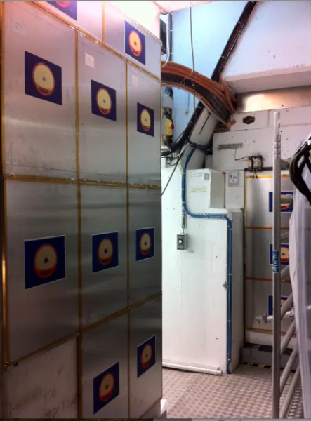 Deployment of large test array of MoEDAL detectors