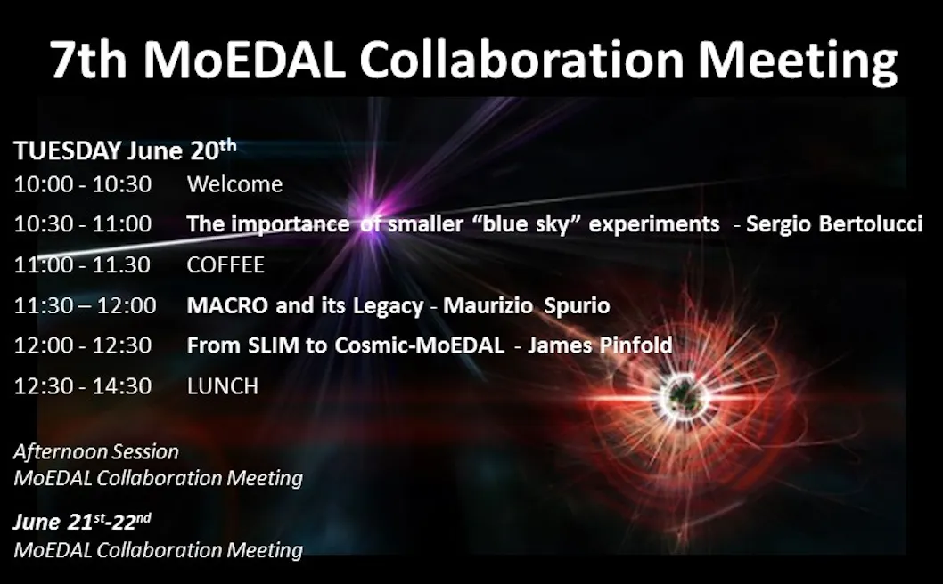 7th MoEDAL Collaboration Meeting in Bologna, Italy